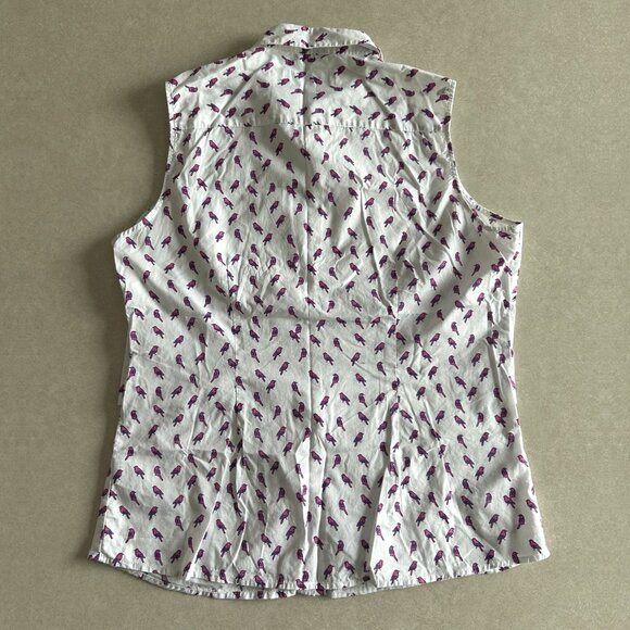 The Savile Row Company Bird Semi-Fitted Sleeveless Shirt Blouse ASO Louisa Clark - Picture 4 of 9